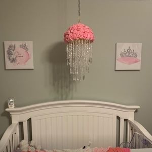 Gold Iridescent Crystal Lamp Chandelier